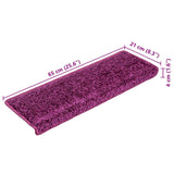 Tapis d'escalier 20 pcs 65x21x4 cm violet