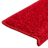 Tapis d'escalier 20 pcs 65x21x4 cm rouge