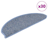 Tapis d'escalier autocollants 30 pcs 56x17x3 cm bleu