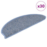 Tapis d'escalier autocollants 30 pcs 65x21x4 cm bleu