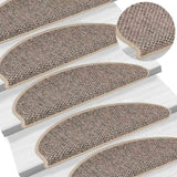 Tapis d'escalier autocollants 30 pcs 65x21x4 cm beige foncé