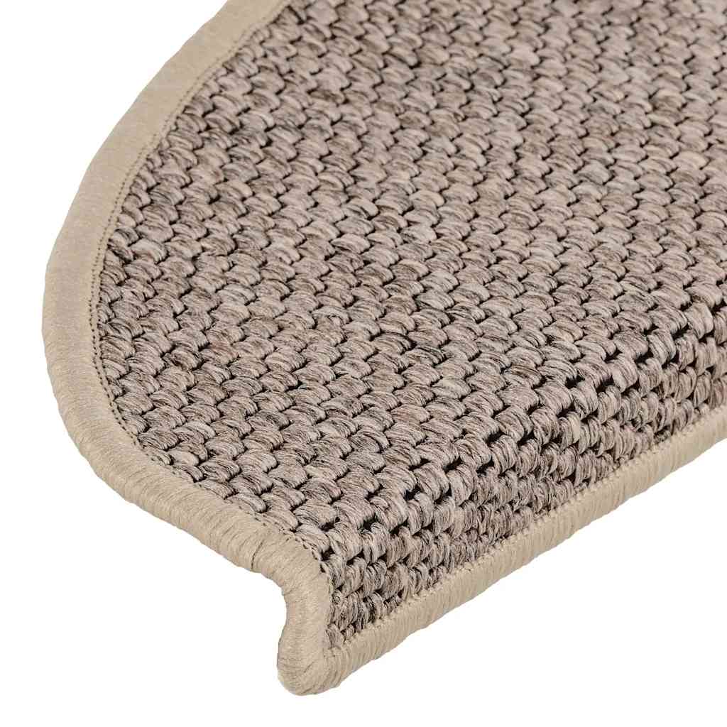 Tapis d'escalier autocollants 30 pcs 65x21x4 cm beige foncé