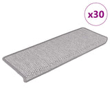 Tapis d'escalier autocollants 30 pcs 65x21x4 cm platine