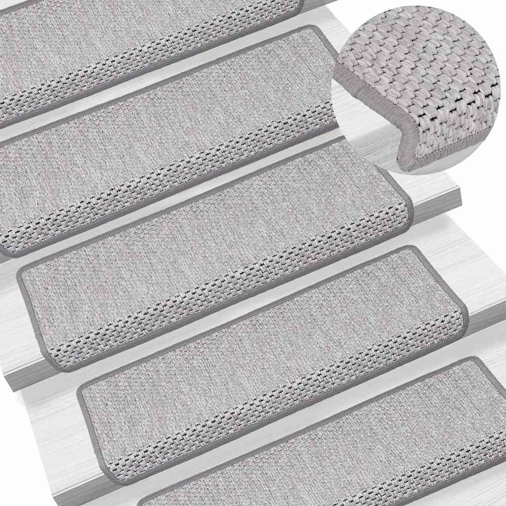 Tapis d'escalier autocollants 30 pcs 65x21x4 cm platine