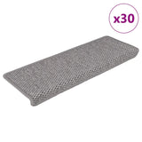 Tapis d'escalier autocollants 30 pcs 65x21x4 cm argenté