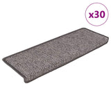 Tapis d'escalier autocollants 30 pcs 65x21x4 cm gris et beige