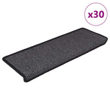 Tapis d'escalier autocollants 30 pcs 65x21x4 cm anthracite