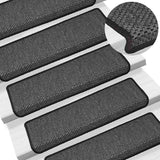 Tapis d'escalier autocollants 30 pcs 65x21x4 cm anthracite