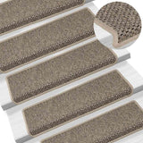 Tapis d'escalier autocollants 30 pcs 65x21x4 cm beige foncé