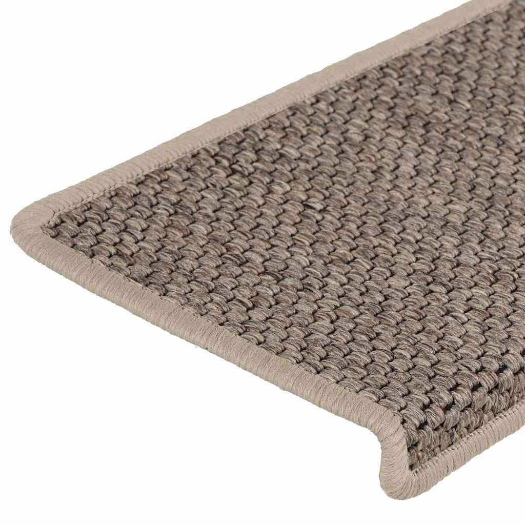 Tapis d'escalier autocollants 30 pcs 65x21x4 cm beige foncé