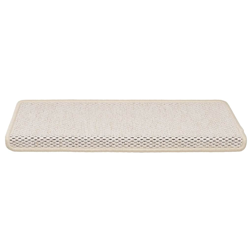 Tapis d'escalier autocollants 30 pcs 65x21x4 cm crème