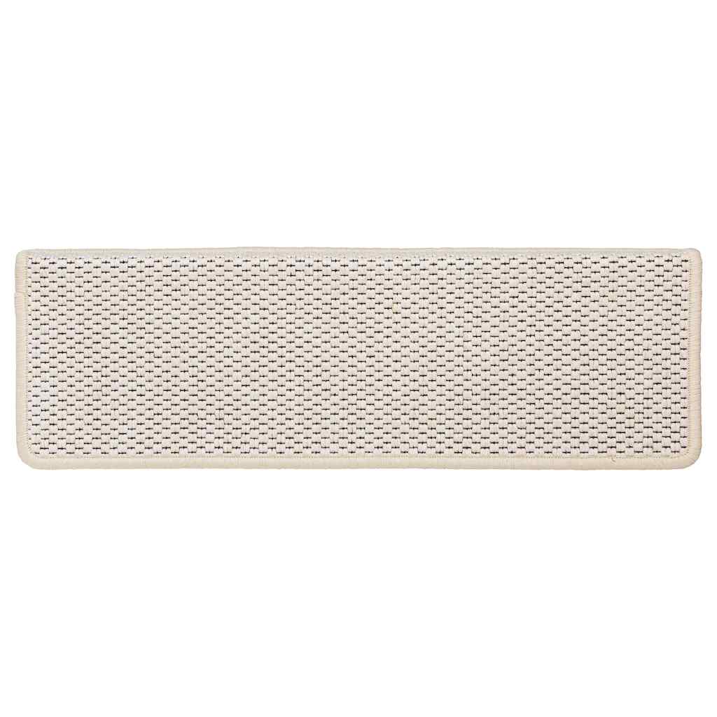 Tapis d'escalier autocollants 30 pcs 65x21x4 cm crème