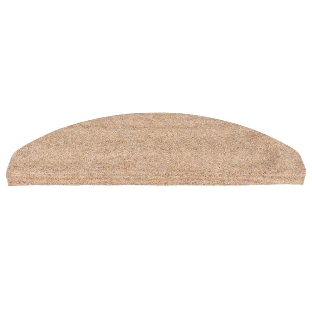 Tapis d'escalier auto-adhésifs 30 pcs beige 65x22,5x3,5 cm