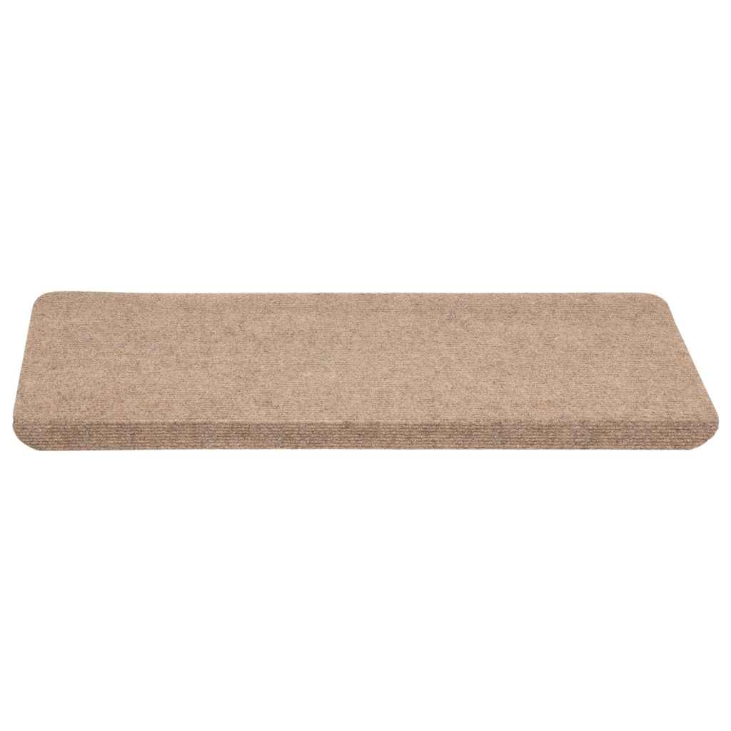 Tapis d'escalier auto-adhésifs 30 pcs beige 65x24,5x3,5 cm