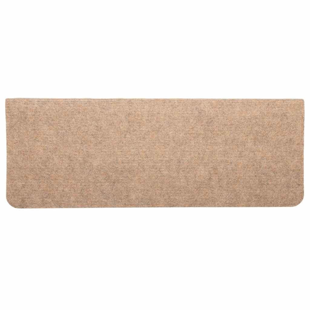 Tapis d'escalier auto-adhésifs 30 pcs beige 65x24,5x3,5 cm