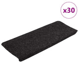 Tapis d'escalier auto-adhésifs 30 pcs anthracite 65x24,5x3,5 cm