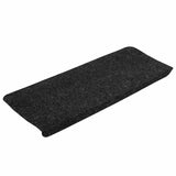 Tapis d'escalier auto-adhésifs 30 pcs anthracite 65x24,5x3,5 cm