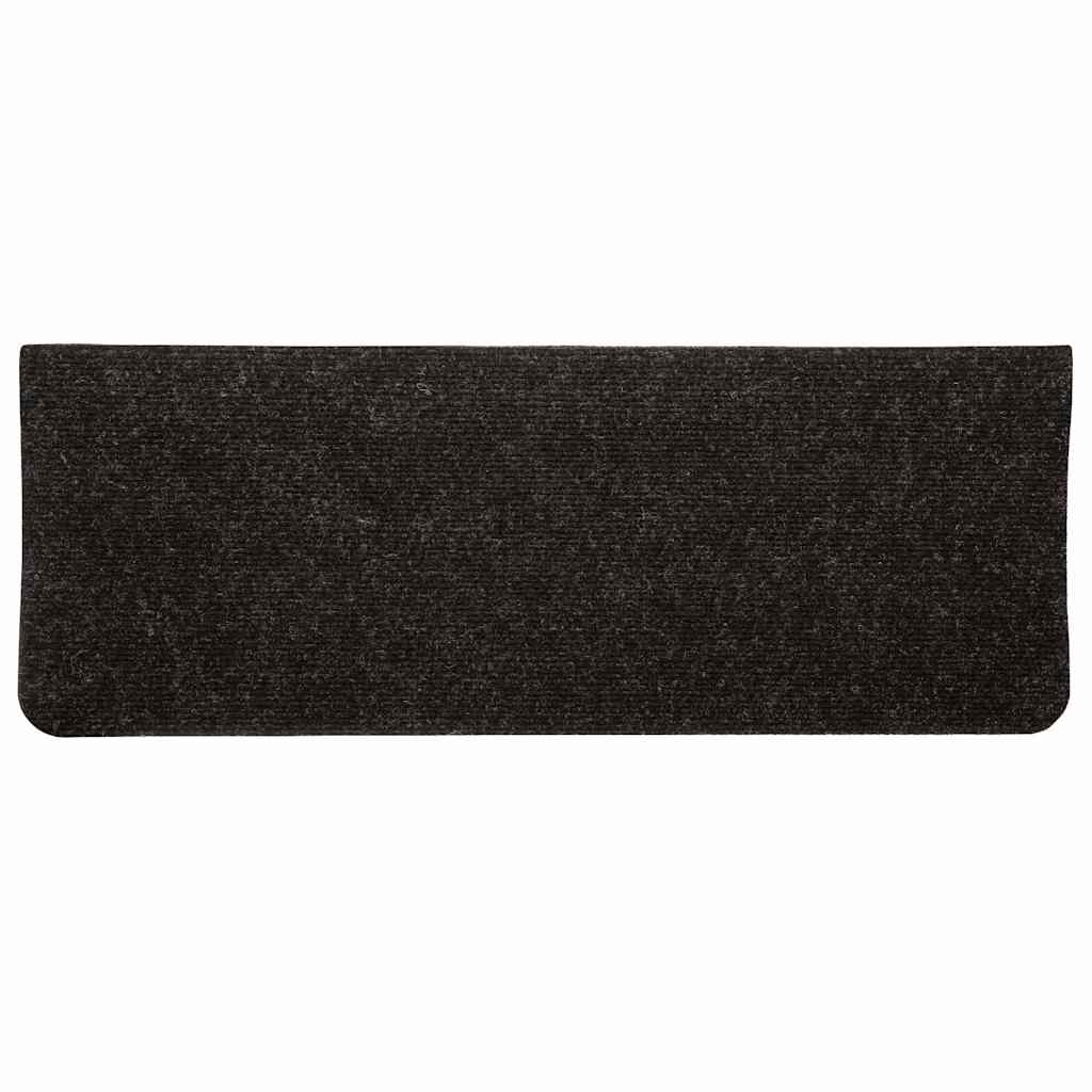 Tapis d'escalier auto-adhésifs 30 pcs anthracite 65x24,5x3,5 cm