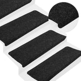 Tapis d'escalier auto-adhésifs 30 pcs anthracite 65x24,5x3,5 cm