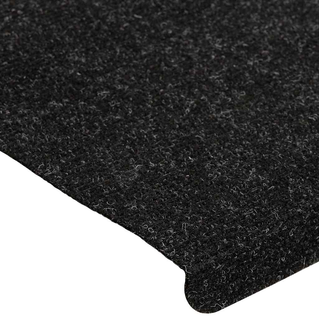 Tapis d'escalier auto-adhésifs 30 pcs anthracite 65x24,5x3,5 cm