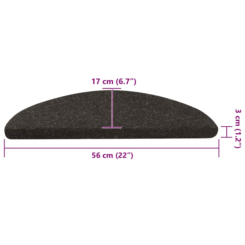 Tapis d'escalier auto-adhésifs 20 pcs noir 56x17x3 cm