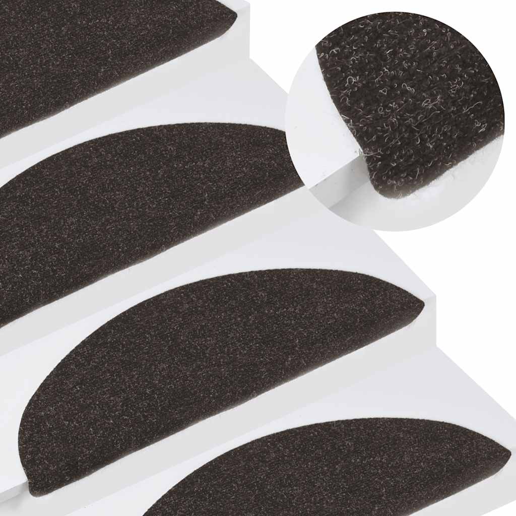 Tapis d'escalier auto-adhésifs 30 pcs noir 56x17x3 cm