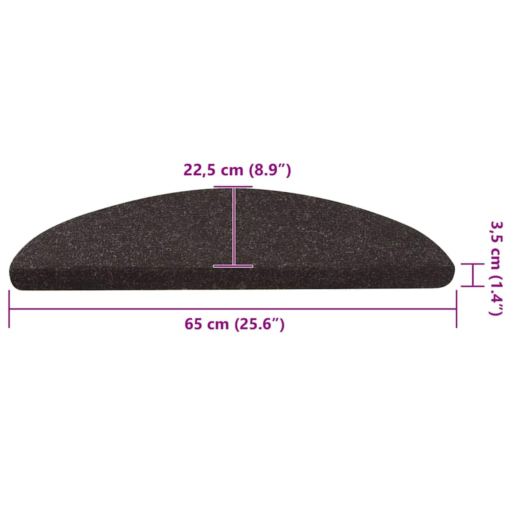 Tapis d'escalier auto-adhésifs 20 pcs noir 65x22,5x3,5 cm