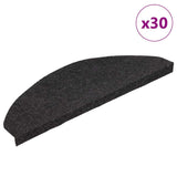 Tapis d'escalier auto-adhésifs 30 pcs noir 65x22,5x3,5 cm