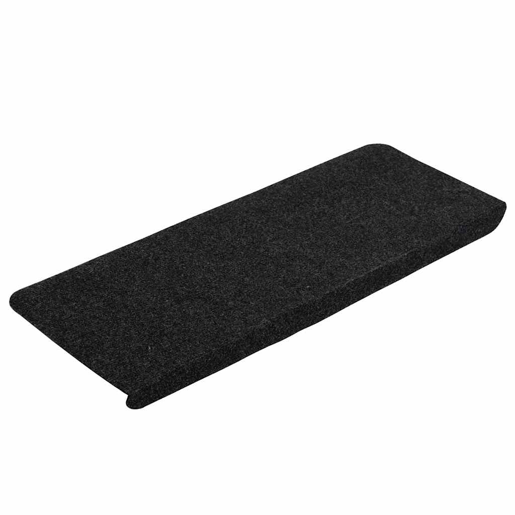 Tapis d'escalier auto-adhésifs 30 pcs noir 65x24,5x3,5 cm