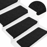 Tapis d'escalier auto-adhésifs 30 pcs noir 65x24,5x3,5 cm