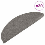 Tapis d'escalier auto-adhésifs 20 pcs gris 56x17x3 cm