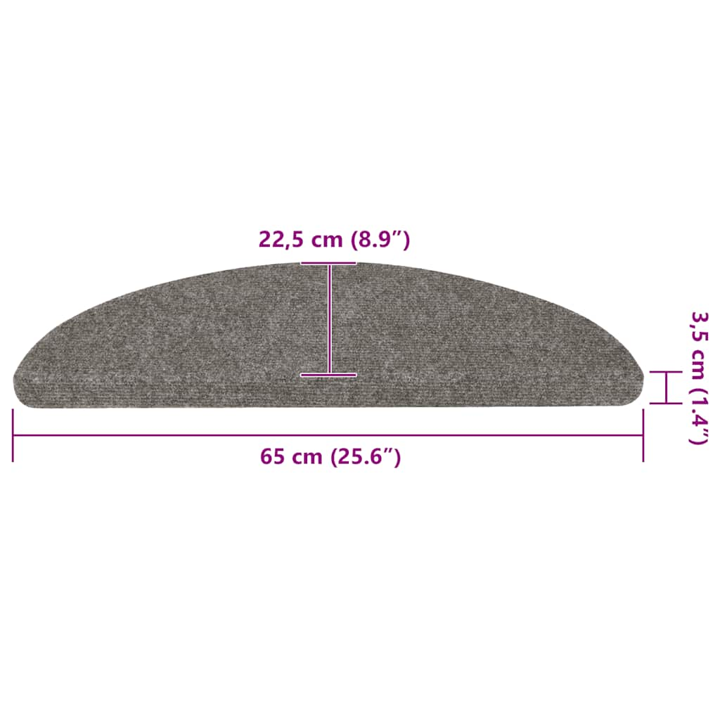 Tapis d'escalier auto-adhésifs 20 pcs gris 65x22,5x3,5 cm