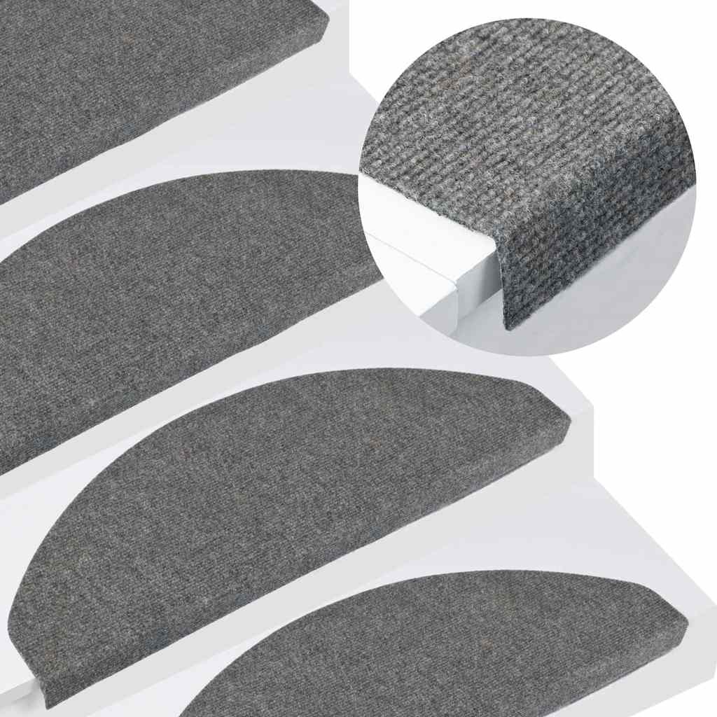 Tapis d'escalier auto-adhésifs 30 pcs gris 65x22,5x3,5 cm