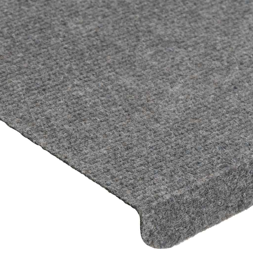 Tapis d'escalier auto-adhésifs 30 pcs gris 65x24,5x3,5 cm