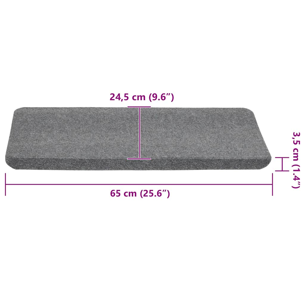 Tapis d'escalier auto-adhésifs 30 pcs gris 65x24,5x3,5 cm