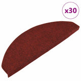 Tapis d'escalier auto-adhésifs 30 pcs rouge 65x22,5x3,5 cm