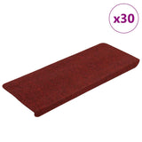 Tapis d'escalier auto-adhésifs 30 pcs rouge 65x24,5x3,5 cm