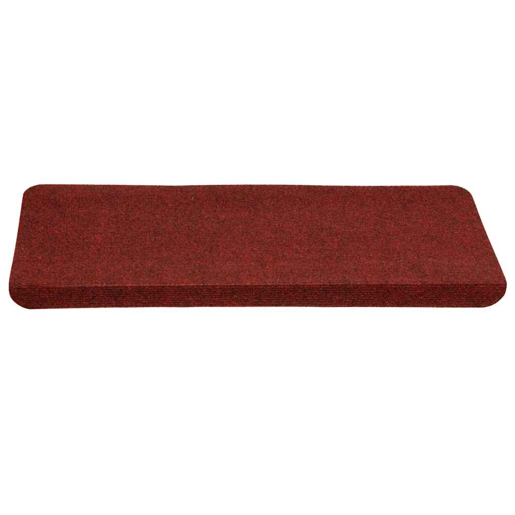 Tapis d'escalier auto-adhésifs 30 pcs rouge 65x24,5x3,5 cm