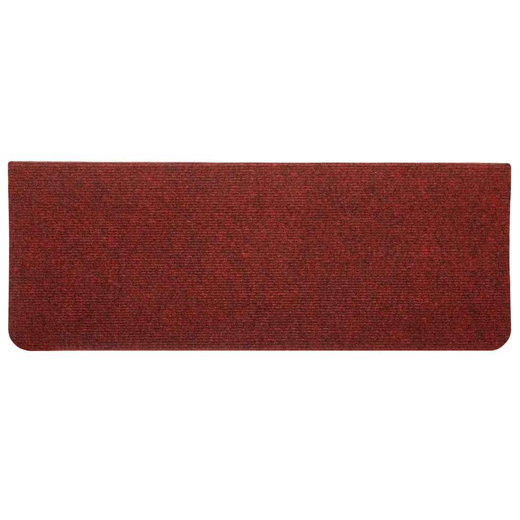 Tapis d'escalier auto-adhésifs 30 pcs rouge 65x24,5x3,5 cm