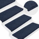 Tapis d'escalier auto-adhésifs 30 pcs bleu 65x24,5x3,5 cm