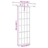 Porte coulissante kit de quincaillerie noir 76x205 cm verre ESG