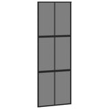 Sliding door hardware kit black 76x205 cm tempered glass