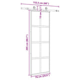 Porte coulissante kit quincaillerie noir 76x205 cm verre trempé