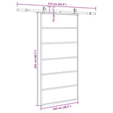 Porte coulissante kit de quincaillerie noir 102x205cm verre ESG