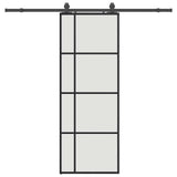 Porte coulissante kit de quincaillerie noir 76x205 cm verre ESG