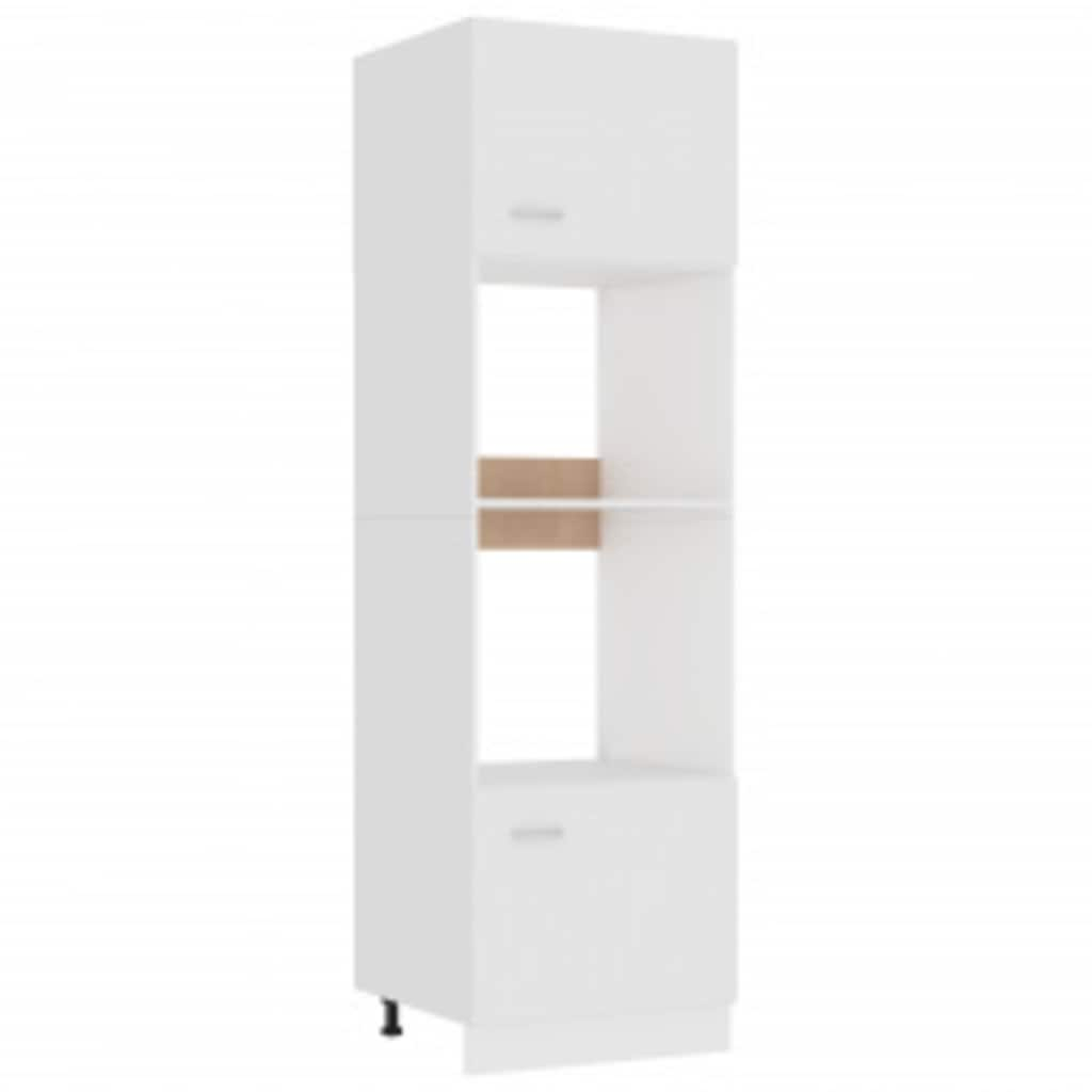 Armoire à micro-ondes Blanc 60x57x207 cm Aggloméré