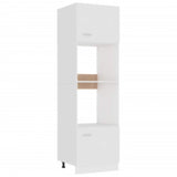 Armoire à micro-ondes Blanc 60x57x207 cm Aggloméré