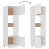 Armoire à micro-ondes Blanc 60x57x207 cm Aggloméré