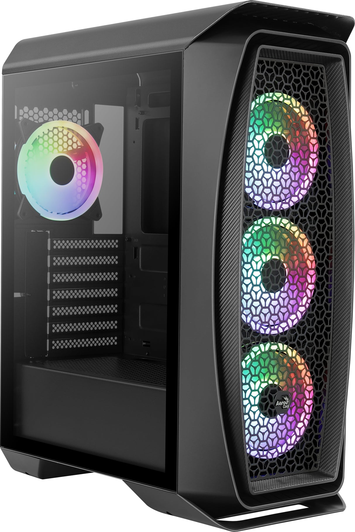 Boitier Moyen Tour ATX AeroCool Aero One Duo RGB avec panneau vitré (Noir)