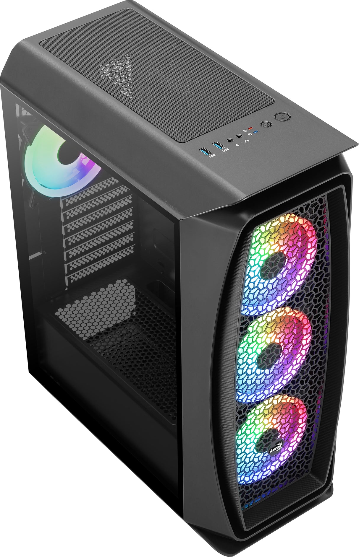 Boitier Moyen Tour ATX AeroCool Aero One Duo RGB avec panneau vitré (Noir)